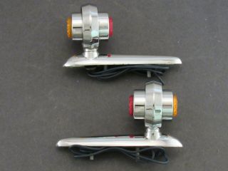 1950 ‘s Vintage Accessory Fender Signal Marker Light Pair Old Stock 4