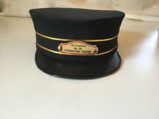 Vintage Hat Train Conductor Hat Ecuador Conductor Trenes Sombrero Latin America