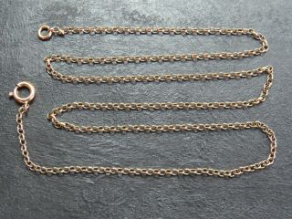 Vintage 9ct Gold Belcher Link Necklace Chain 16 1/2 Inch C.  1980