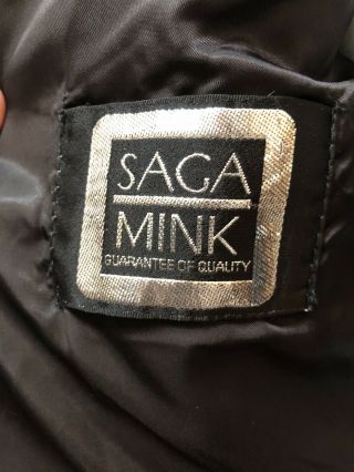 Women’s Vintage Saga Mink Coat Jacket Blazer Small Dark Brown Black 2