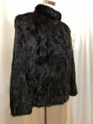Women’s Vintage Saga Mink Coat Jacket Blazer Small Dark Brown Black 3