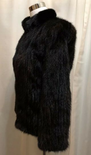 Women’s Vintage Saga Mink Coat Jacket Blazer Small Dark Brown Black 5