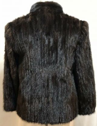 Women’s Vintage Saga Mink Coat Jacket Blazer Small Dark Brown Black 6