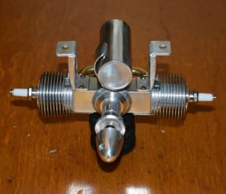Unknown Twin Cylinder Ignition 1.  7cc model airplane engine.  10 vintage fuel tank 11