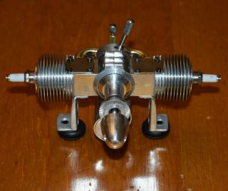 Unknown Twin Cylinder Ignition 1.  7cc model airplane engine.  10 vintage fuel tank 4