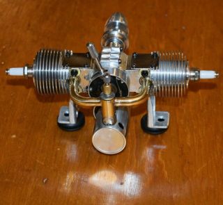 Unknown Twin Cylinder Ignition 1.  7cc model airplane engine.  10 vintage fuel tank 8