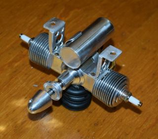 Unknown Twin Cylinder Ignition 1.  7cc model airplane engine.  10 vintage fuel tank 9