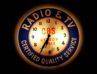 Vintage Advertising Lighted Clock Radio & Tv Service