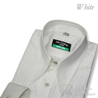 Spearpoint Vintage Men Shirt White Stripe Cotton 1930s 40s 50s World War 2 Gents