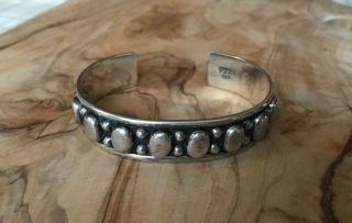 Vintage - Sterling Silver - Southwestern Style Cuff Bracelet - Mexico Tj - 65 925