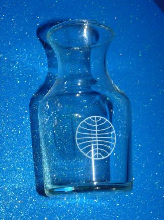 Vintage Pan Am Airlines First Class Glass 4 " Syrup Carafe