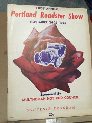 1956 1st Portland Roadster Show Hit Rod Racing Souvenir Program Vintage Rare