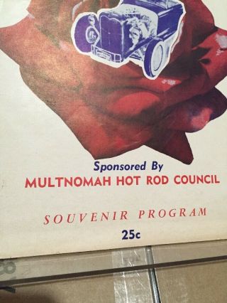 1956 1st Portland Roadster Show Hit Rod Racing Souvenir Program vintage Rare 2