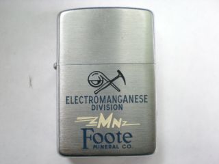 Vintage Foote Mineral Co.  Zippo Lighter Never Fired