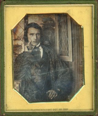Plumbe’s Patent Oct 22 1842 Rare Daguerreotype Handsome Stunning Early Pose Dag