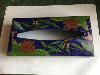 Vintage Chinese Cloisonne Tissue Box Cover