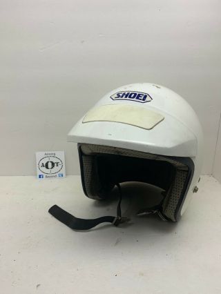 1995 Vintage Shoei Rj - 101v Moto Helmet Sz Med White Open Face 7 - 1/8 - 7 - 1/4