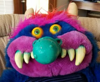 Rare Vintage 1986 My Pet Monster Plush With Handcuffs -