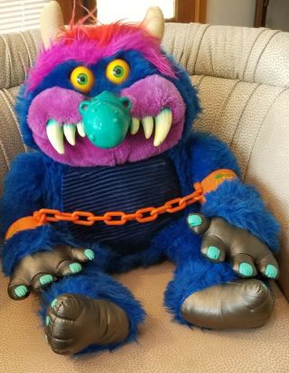 RARE Vintage 1986 My Pet Monster Plush WITH HANDCUFFS - 3