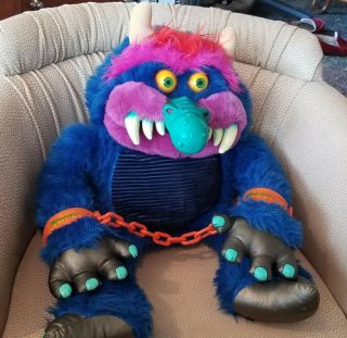 RARE Vintage 1986 My Pet Monster Plush WITH HANDCUFFS - 4