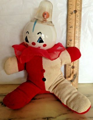 Vintage Krueger Made In Usa Clown Doll Baby Rattle Toy