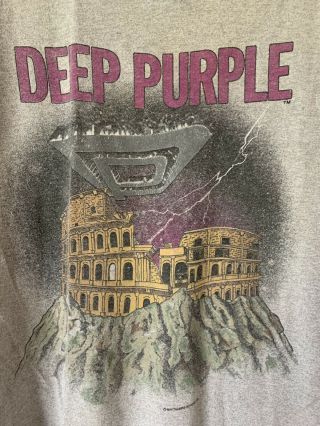 Vintage 1985 Deep Purple Band T - Shirt Gray Men’s Size L