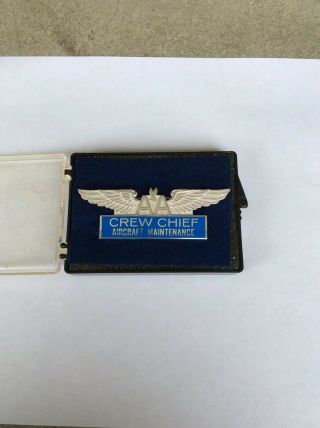 American Airlines Aa Crew Chief Vintage Badge Pin Wings Aircraft Maintenance