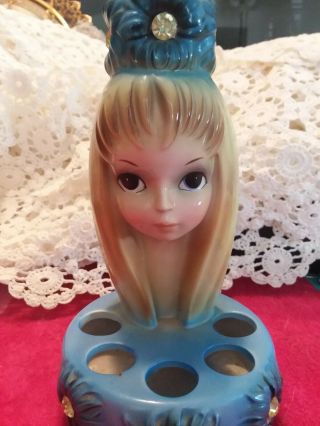 Rare Vintage Josef Originals Girl Lipstick Holder 7 " Tall