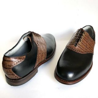 Vintage Footjoy Classics Dry Premiere Mens Golf Shoes 10.  5 D Black Brown Usa