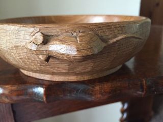 Robert Thompson Mouseman Solid Carved Oak Nut Bowl Dish Kilburn North Yorkshire 5