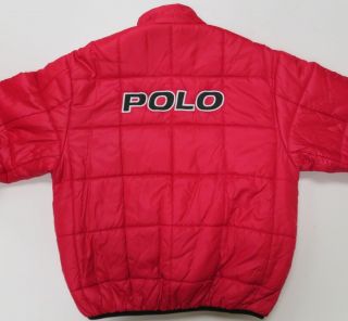 Vintage Polo Sport Ralph Lauren Reversible Pullover Jacket Large 90s Spell Out