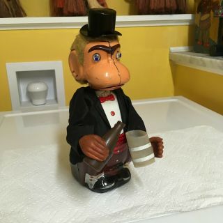 Linemar Vintage,  Tin,  Battery Operated,  Jocko Monkey,  Fully Operational