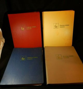 4 Famous Artists Course Vintage Painting Binder Books 1967 Commercial Art Set