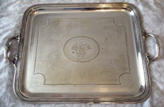 Antique Christofle French Silver Plated Serving Tray