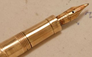 VINTAGE 1920 ' S FULL SIZE SWAN MABIE TODD SOLID GOLD 9K LEVER FILL FOUNTAIN PEN 5