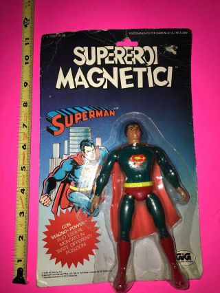 Vintage 1979 Mego Superman Moc Magnetic Italy Release Only Rare Dc Comics