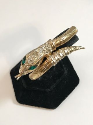 Rare Vintage Gorgeous Rhinestone Corocraft Coro Snake Bracelet