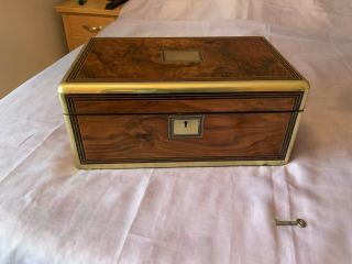 Victorian Writing Slope/ Box With Secret Drawers And Lock & Key