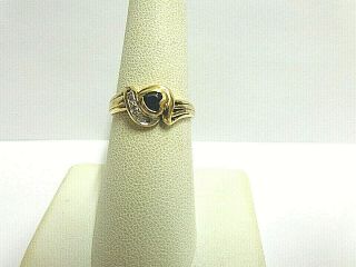Vintage Sapphire And Diamond Ring 10kt Yellow Gold Sz 6.  75 Wgt 2.  1 Grams Tcw.  20