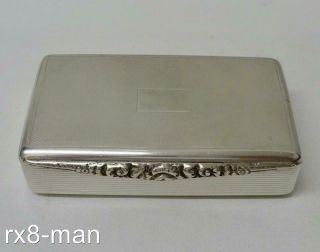 1953 Stunning Vintage Solid Sterling Silver Engine Turned Snuff Box