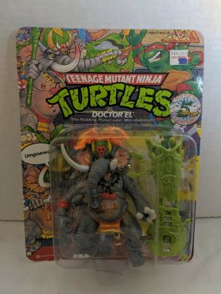 Vintage Teenage Mutant Ninja Turtle Dr.  El Elephant Figure 1992 Moc Tmnt