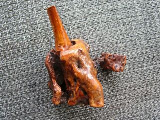 Antique Japanese Smoking Pipe Made From Root With Root Netsuke Rare