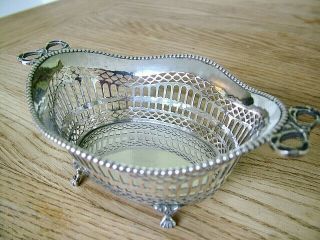 FINE QUALITY ANTIQUE HM1910 AMSTERDAM SOLID SILVER DUTCH BASKET DISH 113 GRAMS 3