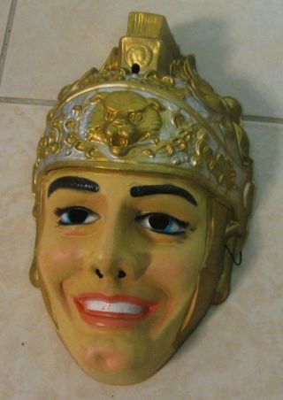 1960s Early Vintage Medieval Gladiator Charcater Plastic Halloween Mask