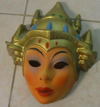1960s Early Vintage Cleopatra Or Female Gladiator Type Character Halloween Mask