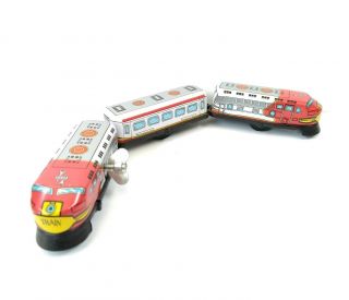 Vintage Wind Up Train Tin Toy Bai Bao 1970 