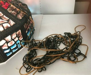 Rare Vintage Chunky Lucite Glass Swag Lamp Light Tiki Tiffany Candy Chunk MCM 5
