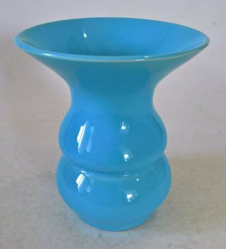 Vintage “catalina Island Pottery” Bulbous Vase – Turquoise Glaze Over White Clay