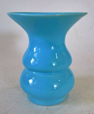 Vintage “CATALINA ISLAND POTTERY” Bulbous Vase – Turquoise Glaze Over White Clay 3