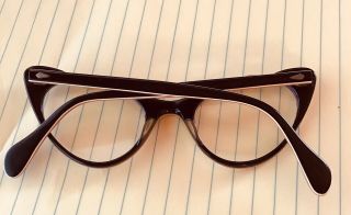 1950s Vintage Lucite Cat Eye 5 1/2 American Optical Glasses Rainbow design edge 5